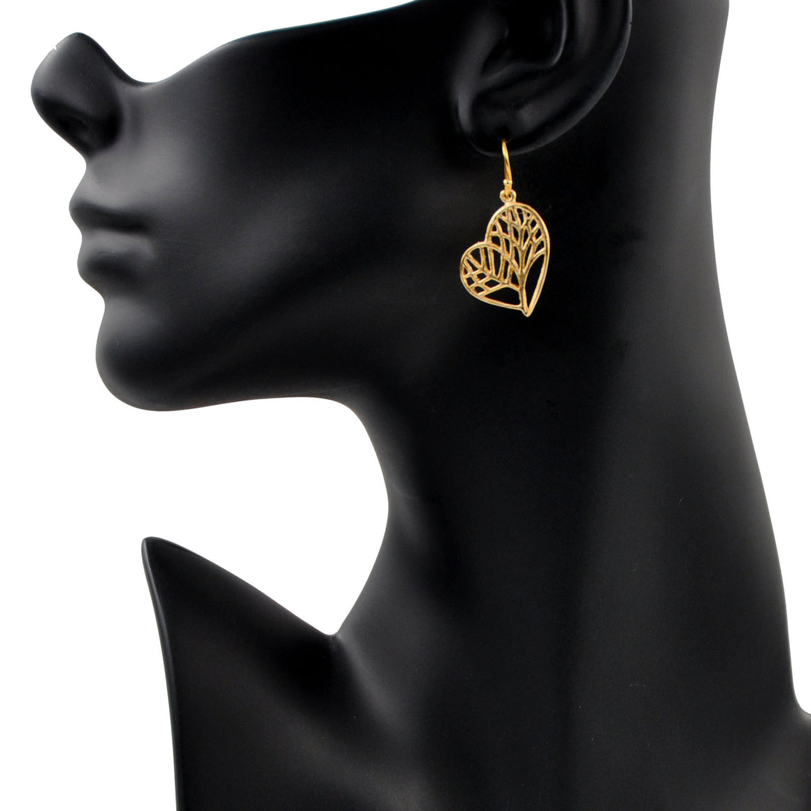 Tree of Life Heart Earrings - 24K Gold Plated