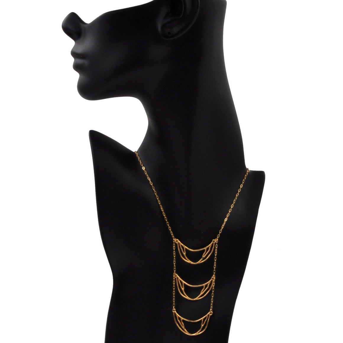 Crescent Chandelier Necklace - 24K Gold Plated