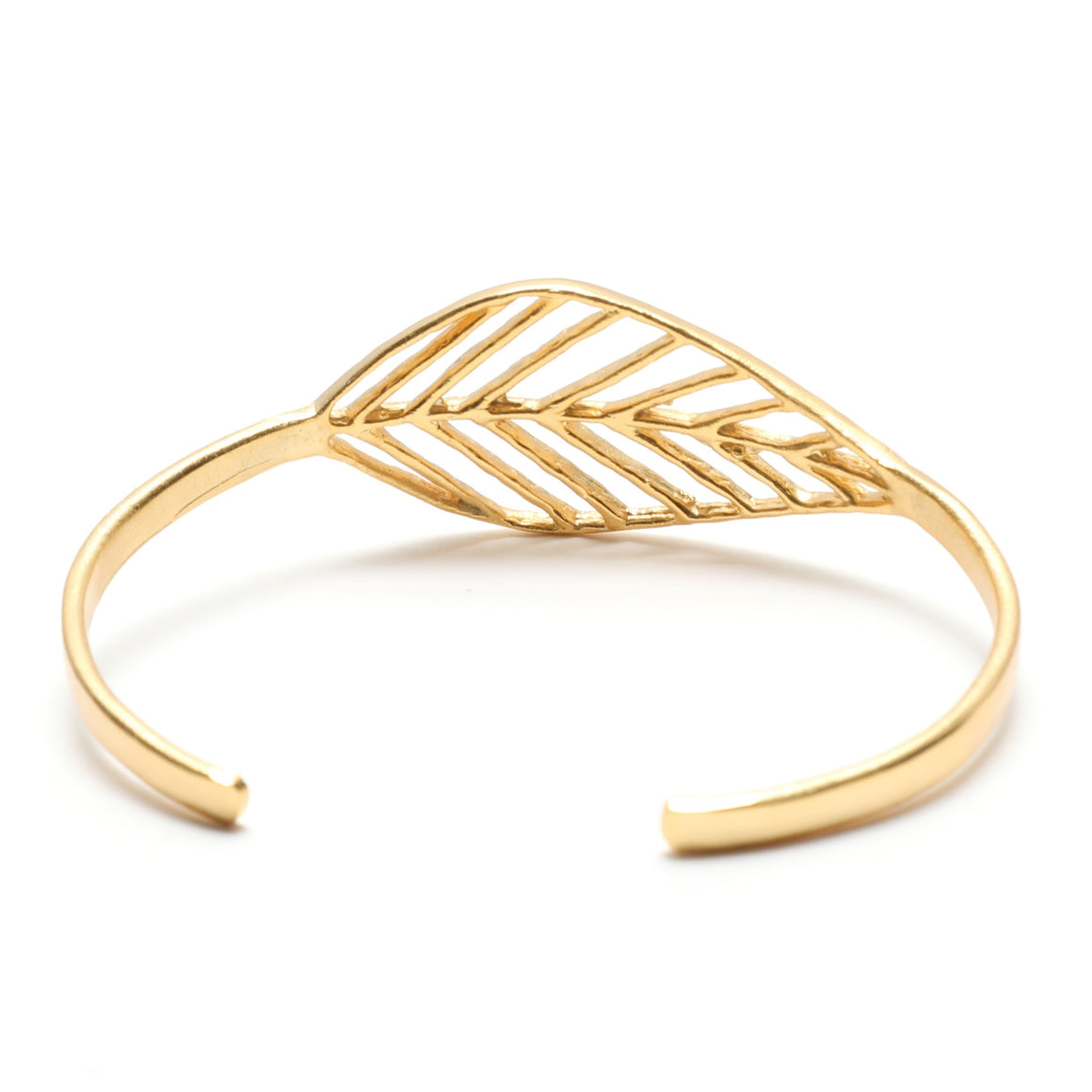 Birch Leaf Slim Cuff - 24K Gold Plated