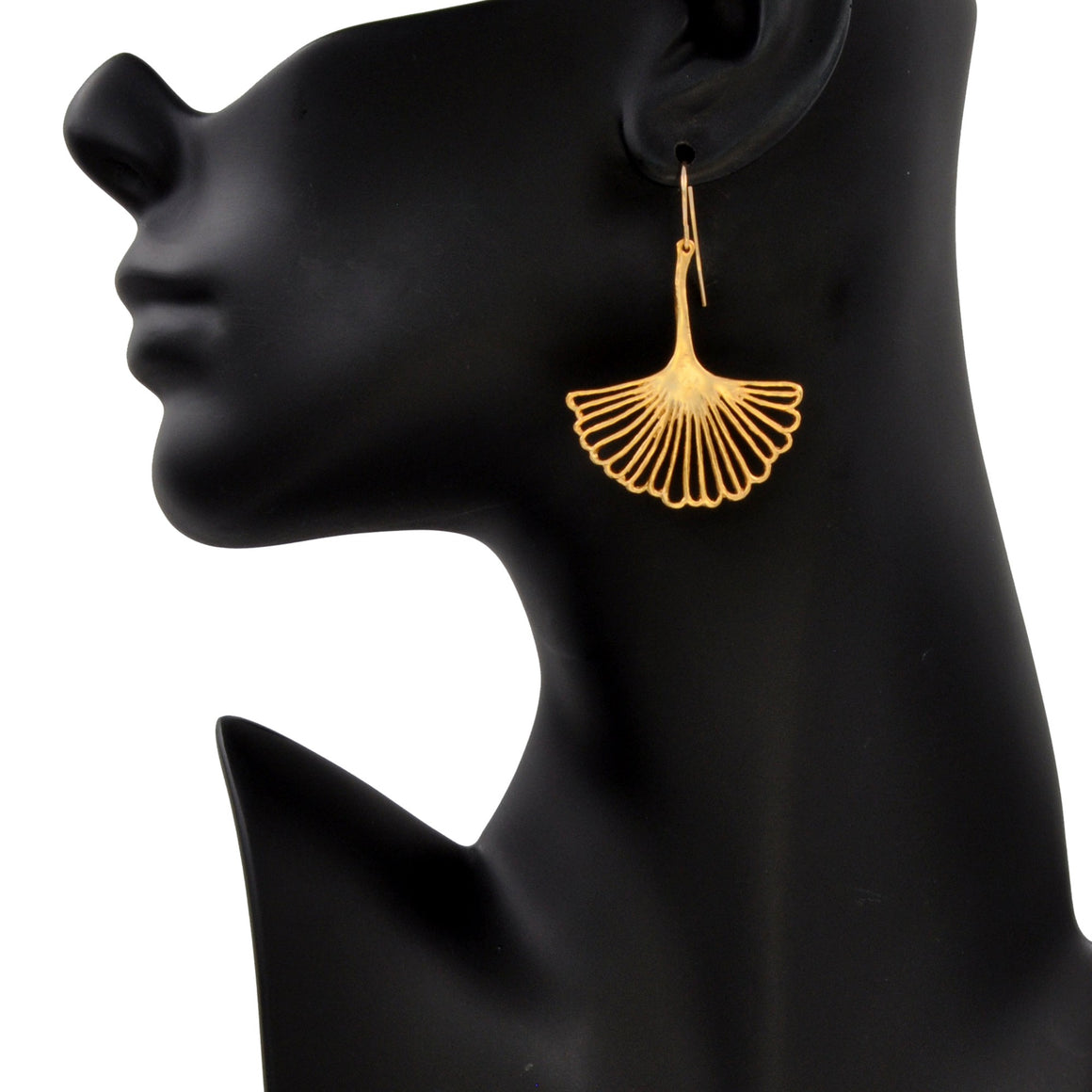 Ginkgo Leaf Earrings (Large) - 24K Gold Plated