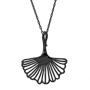 Ginkgo Pendant (Large) - Gunmetal