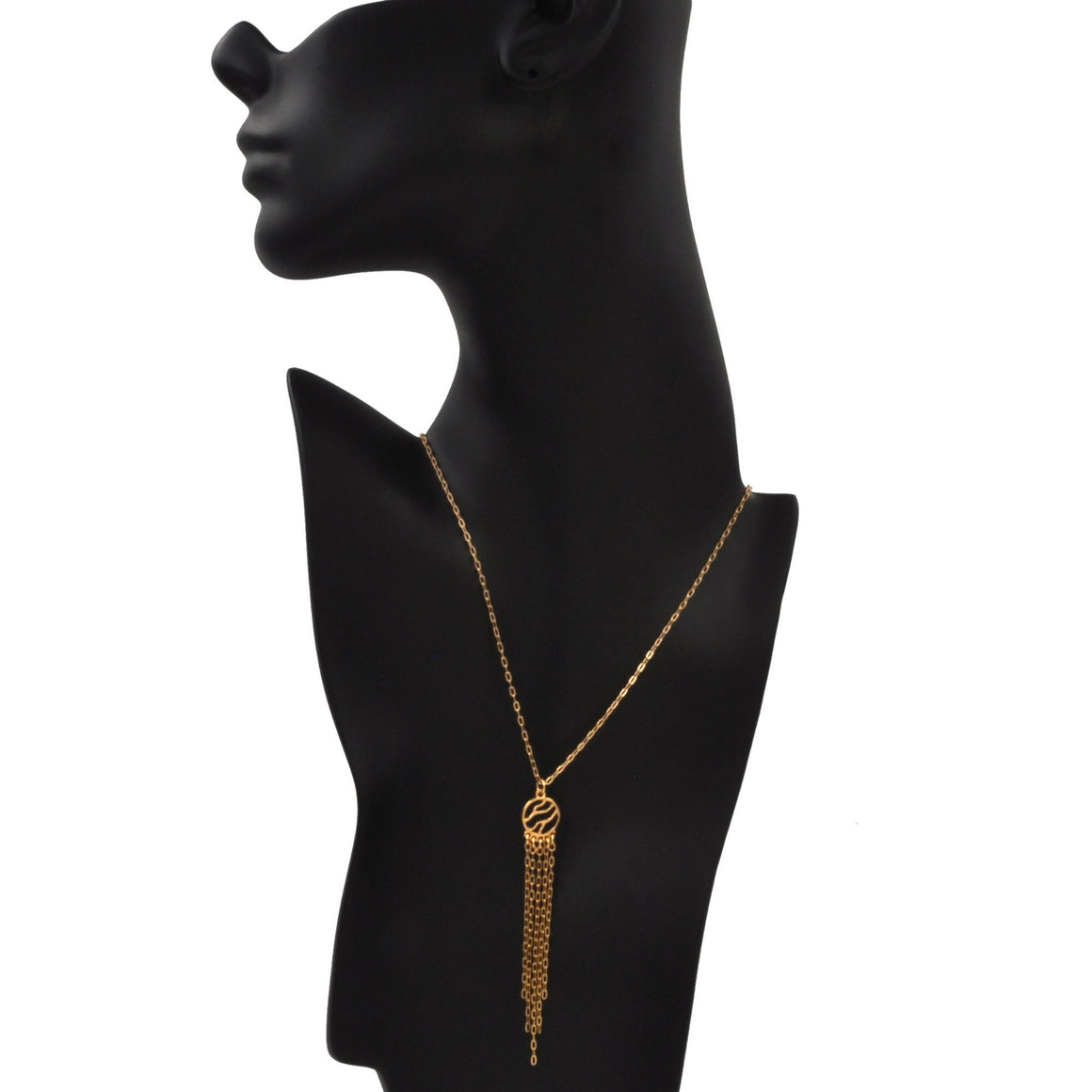 Glamorous Fringe Circle Necklace - 24K Gold Plated