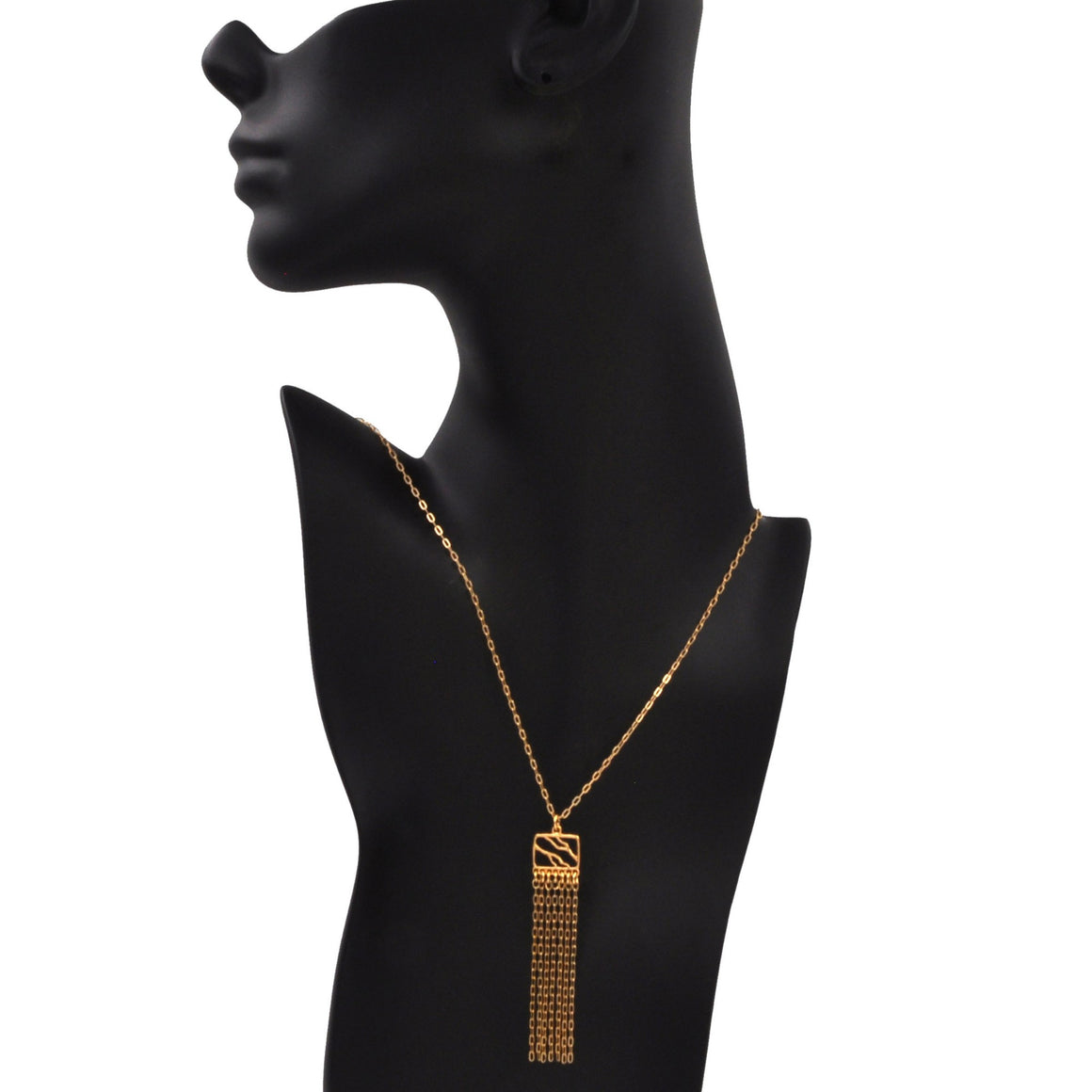 Glamorous Fringe Square Branch Necklace - 24K Gold Plated