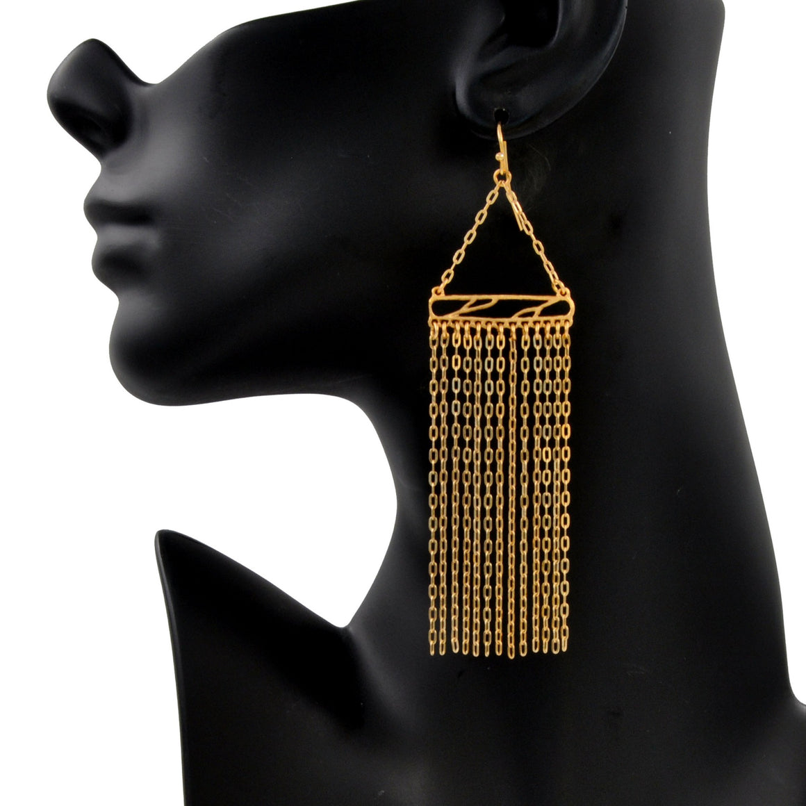 Glamorous Fringe Statement Earrings - 24K Gold Plated