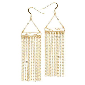 Glamorous Fringe Statement Earrings - 24K Gold Plated