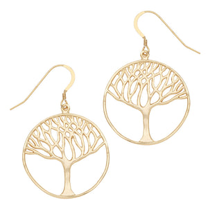 Tree of Life Earrings (Large) - 24K Gold Plated