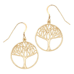 Tree of Life Earrings (Medium) - 24K Gold Plated