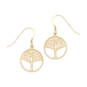 Tree of Life Earrings (Small) - 24K Gold Plated