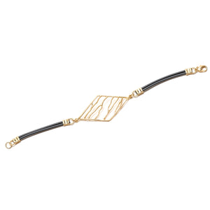 Intricate Branches Diamond Bracelet - 24K Gold Plated