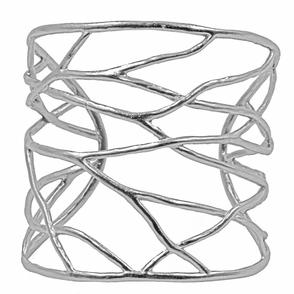 Intricate Branches Statement Cuff - Platinum Silver