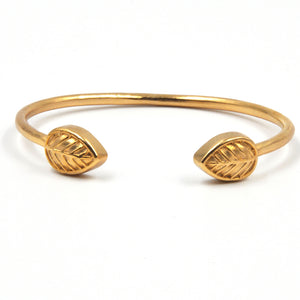 Element Leaf Bangle Bracelet - 24K Gold Plated