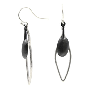 Olive Branch Leaf Earrings - Platinum Silver