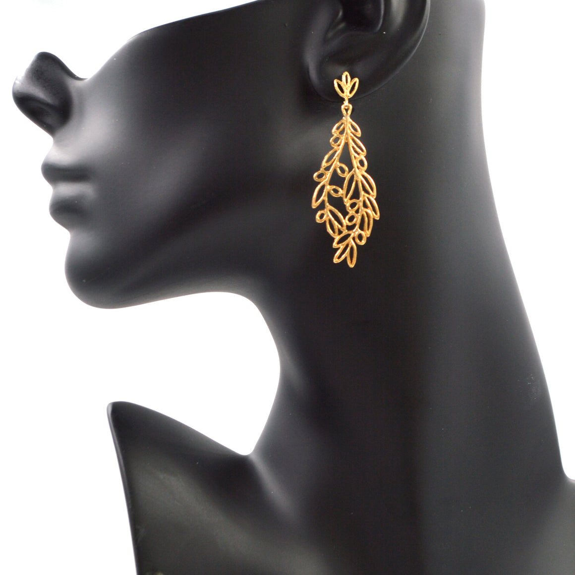 Olive Branch Post Earrings - 24K Gold Plated