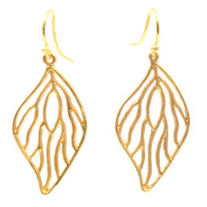 Open Leaf Earrings - 24K Gold Plated