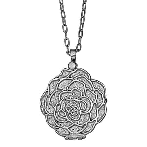 Rose Locket - Platinum Silver